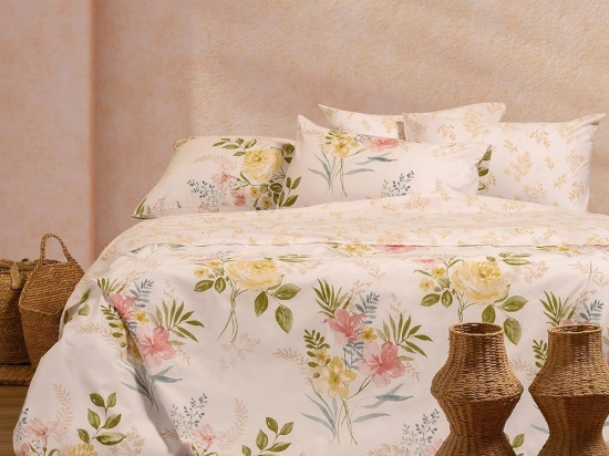 Σεντόνια Sylvie Με Λάστιχο (Σετ 4τμχ) Beige Melinen King Size 180x232cm Βαμβάκι-Πολυέστερ