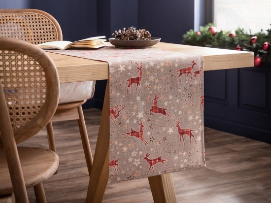 Runner Χριστουγεννιάτικο 126 Beige-Red Gofis Home 37X160