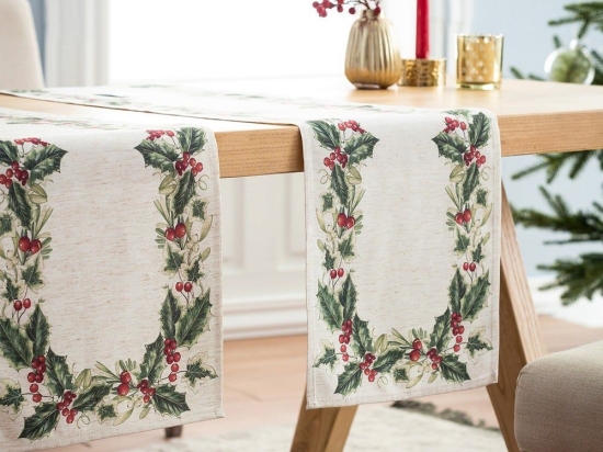 Runner Χριστουγεννιάτικο 425-2 Beige-Green Gofis Home 28x120