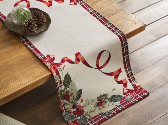 Runner Χριστουγεννιάτικο 457 40x100cm Beige-Red Gofis Home 40Χ100