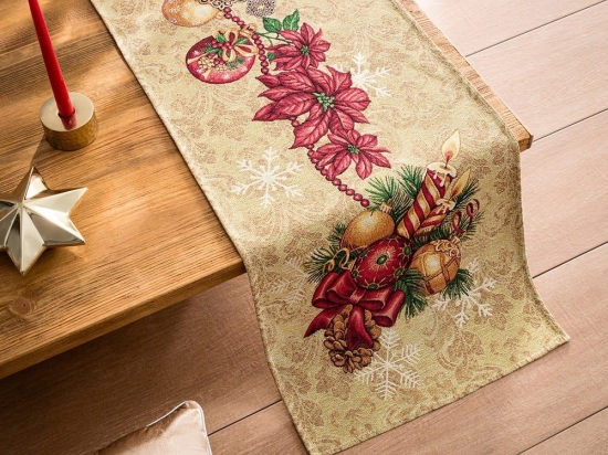 Runner Χριστουγεννιάτικο 987 Beige-Red Gofis Home 45Χ140