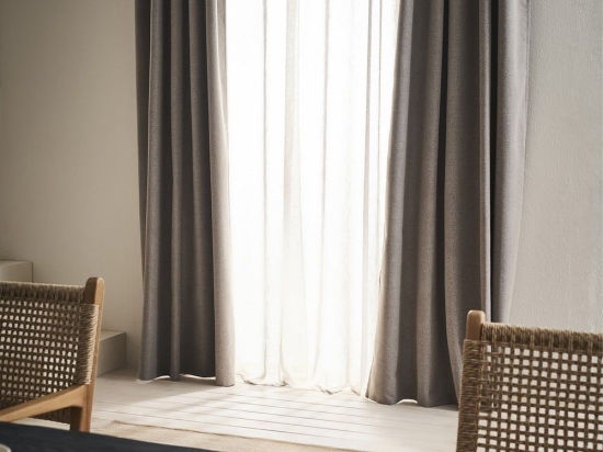 Κουρτίνα Συσκότισης Nap 129 Με Σιρίτι Warm Beige Gofis Home 155X280 Πολυέστερ