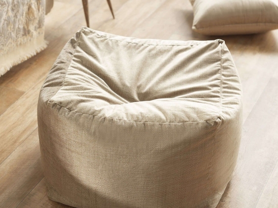 Πουφ Mat 690/04 Με Αποσπώμενη Θήκη 40x50X50cm Beige Gofis Home Πολυέστερ