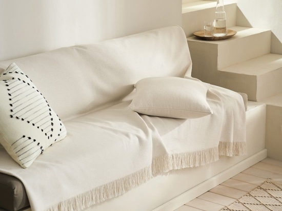 Ριχτάρι Extra Lange Mewa 182 Off White Gofis Home Διθέσιο 220x250cm 100% Βαμβάκι