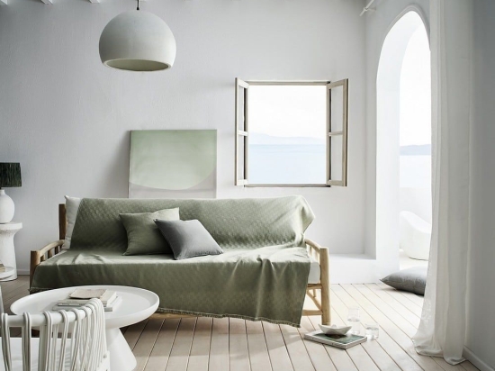 Ριχτάρι Ilania 318 Aqua-Green Gofis Home Τριθέσιο 180x310cm Βαμβάκι-Πολυέστερ