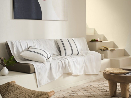 Ριχτάρι Rathma 375 Ecru Gofis Home Πολυθρόνα 180x180cm 100% Βαμβάκι