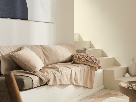 Ριχτάρι Rathma 375 Wet Sand Beige Gofis Home Τριθέσιο 180x310cm 100% Βαμβάκι