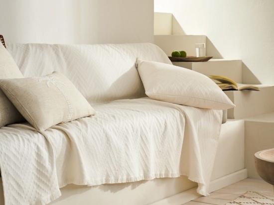 Ριχτάρι Ori 401 Ecru Gofis Home Τετραθέσιο 180x350cm Βαμβάκι-Πολυέστερ
