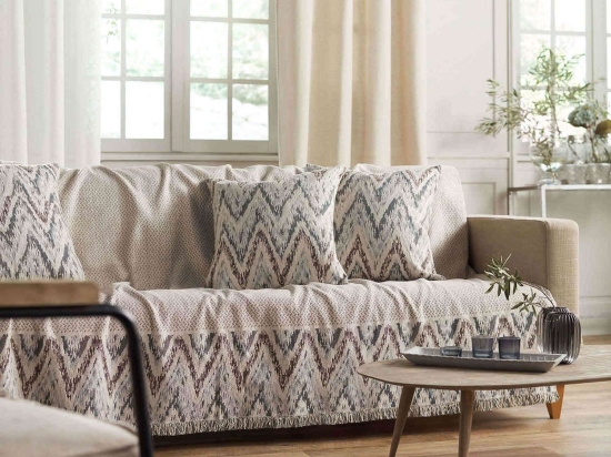 Ριχτάρι 510/01 Ραφ & Καφέ Gofis Home Πολυθρόνα 180x180cm Chenille-Πολυέστερ