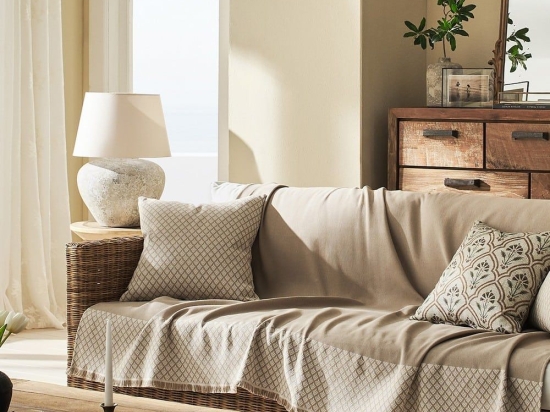 Ριχτάρι Seilah 515 Natural Beige Gofis Home Πολυθρόνα 180x180cm Βαμβάκι-Πολυέστερ