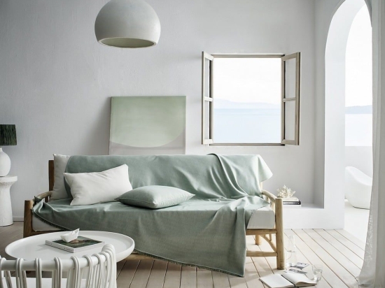 Ριχτάρι Rene SS24 732 Green Aqua Gofis Home Διθέσιο 180x250cm Βαμβάκι-Πολυέστερ