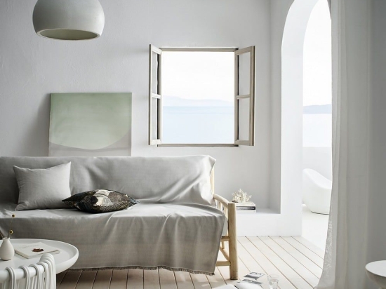 Ριχτάρι Rene SS24 732 Rock Grey Gofis Home Τριθέσιο 180x310cm Βαμβάκι-Πολυέστερ