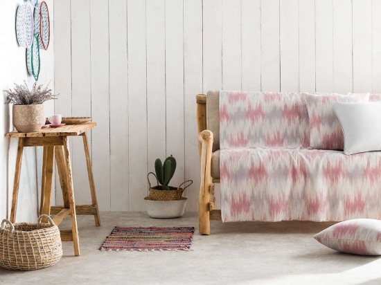 Ριχτάρι Pulse Pink 840/17 Gofis Home Τριθέσιο 180x310cm Βαμβάκι-Πολυέστερ