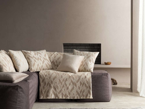 Ριχτάρι Niagra 842/05 Ecru-Brown Gofis Home Διθέσιο 180x250cm Βαμβάκι-Ακρυλικό