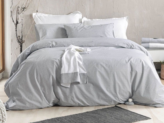 Σεντόνια Sinclair (Σετ 3τμχ) Grey Ρυθμός Ημίδιπλο 160x260cm Βαμβάκι-Πολυέστερ