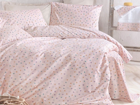 Σεντόνια Tiny Heart (Σετ 4τμχ) Somon Ρυθμός Υπέρδιπλo 230x270cm 100% Βαμβάκι