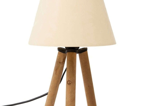 Φωτιστικό Επιτραπέζιο PWL-1073 Φ22x33cm 1xΕ27 Walnut-Ecru