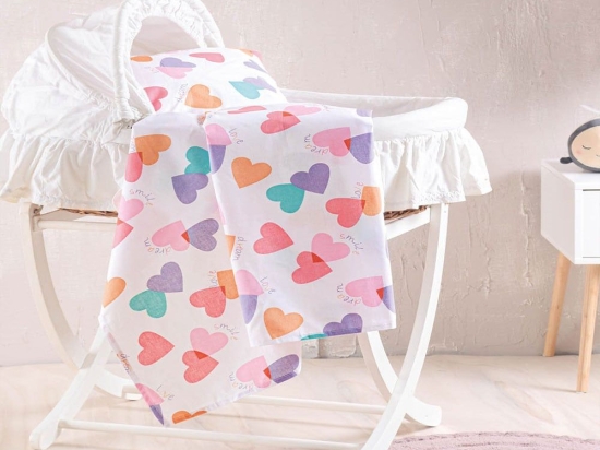Σεντόνι Βρεφικό Zoey Multi Ρυθμός Λίκνου 80x110cm 100% Βαμβάκι