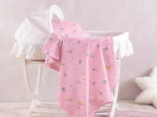 Σεντόνι Βρεφικό Venus Pink Ρυθμός Λίκνου 80x110cm 100% Βαμβάκι