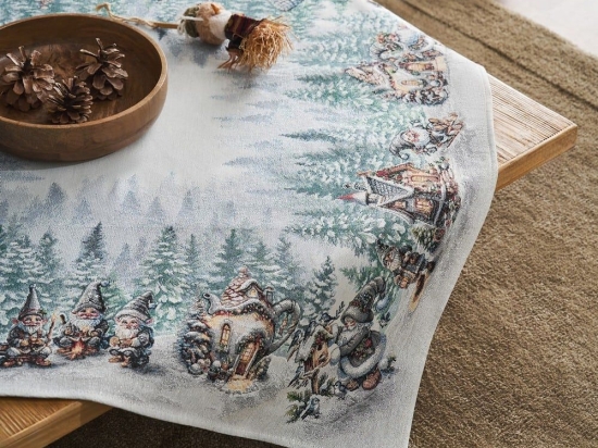 Καρέ Χριστουγεννιάτικο 503 Grey-Green Gofis Home 90X90cm