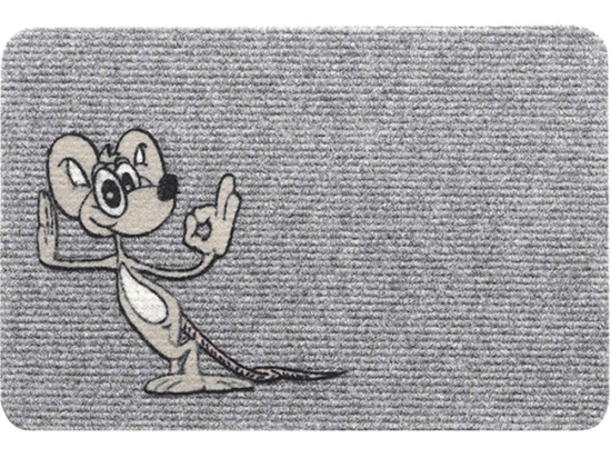 Πατάκι Εισόδου Flocky 069 Happy Mouse 40X60cm Grey Sdim 40Χ60