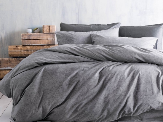 Πάπλωμα Charisma (Σετ 3τμχ) Grey Ρυθμός Υπέρδιπλo 220x240cm 100% Βαμβάκι