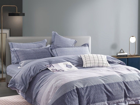 Πάπλωμα Avalon (Σετ 3τμχ) Blue Ρυθμός Υπέρδιπλο 235x250cm 100% Βαμβακοσατέν