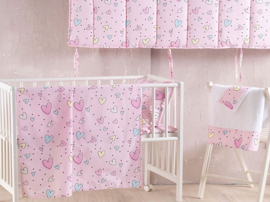 Πάπλωμα Βρεφικό Pop Hearts Pink Ρυθμός 110x150cm 100% Βαμβάκι