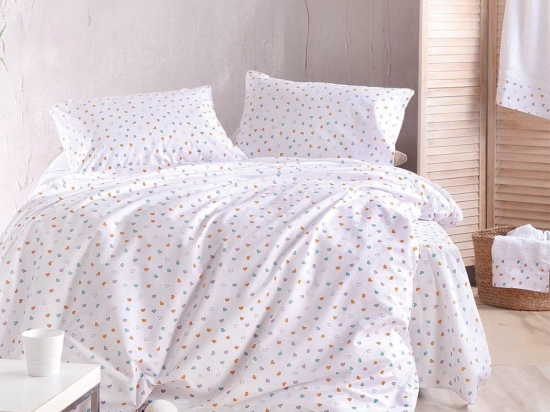 Κουβερλί Tiny Heart (Σετ 2τμχ) White Ρυθμός Ημίδιπλο 160x240cm 100% Βαμβάκι