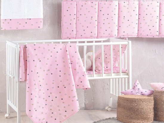 Πάντα Κούνιας Blaze Pink Ρυθμός 43x200cm 100% Βαμβάκι