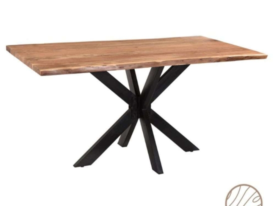 Τραπέζι Slim 223-000021 180x90x75,6cm Walnut-Black Μέταλλο,Ξύλο