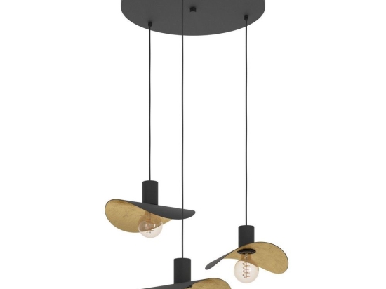Φωτιστικό Οροφής Κρεμαστό Saceda 390395 3xΕ27 55x150cm Black-Gold Eglo