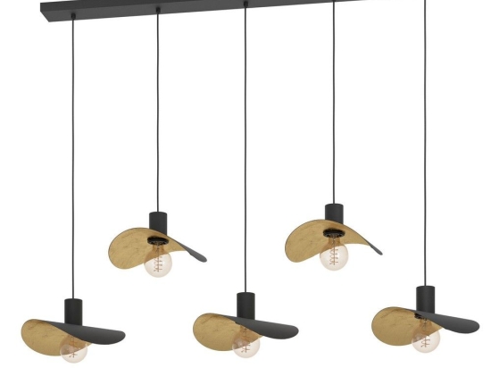 Φωτιστικό Οροφής - Ράγα Saceda 390396 3xΕ27 125x29x150cm Black-Gold Eglo