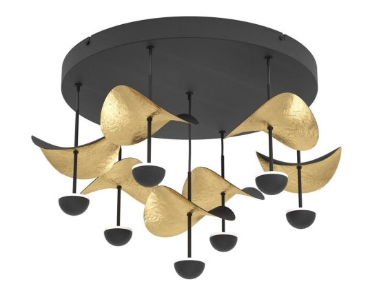 Φωτιστικό Οροφής - Πλαφονιέρα Dracera 390411 7xLed 42x34,9cm Black-Gold Eglo