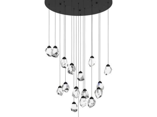 Φωτιστικό Οροφής Κρεμαστό Sindicat 390413 17 x Led 78x220cm Black-Clear Eglo