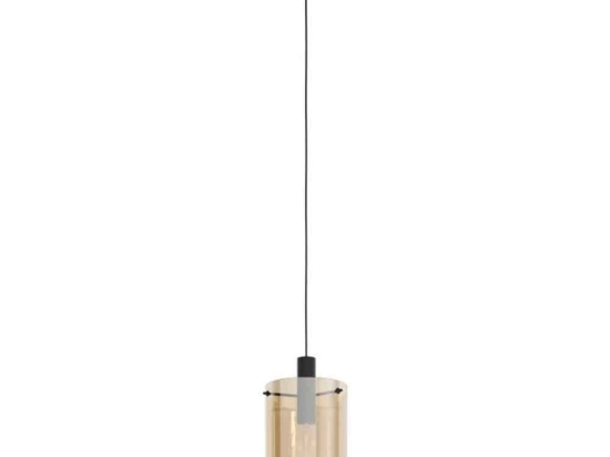 Φωτιστικό Οροφής 39537 Polverara E27/1 Black-Brass Eglo Μέταλλο,Γυαλί
