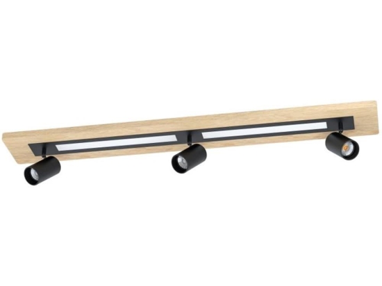 Φωτιστικό Οροφής - Πλαφονιέρα 39749 Torrestralle Led 3XGU10 Wood Brown-Beige Eglo Μέταλλο,Ξύλο
