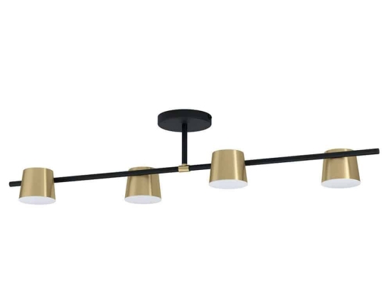 Φωτιστικό Οροφής - Πλαφονιέρα Altamira 39984 115,5x21x23,5cm 4xGu10 4,6W Black-Brass Eglo Ατσάλι,Πλαστικό