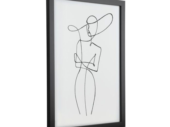 Κάδρο Γυναίκα Roberval 423025 32,7x1,6x45cm Black-White Eglo Κάθετοι