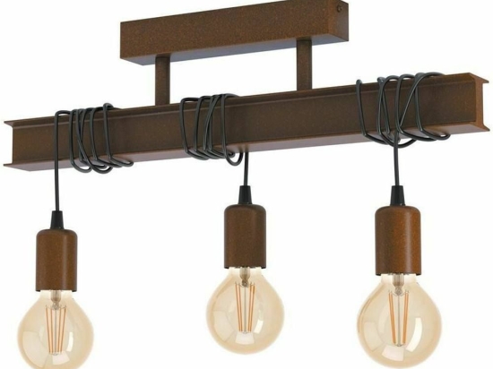 Φωτιστικό Οροφής - Ράγα 43522 Townshend 3/E27 Brown-Antique Eglo Μέταλλο