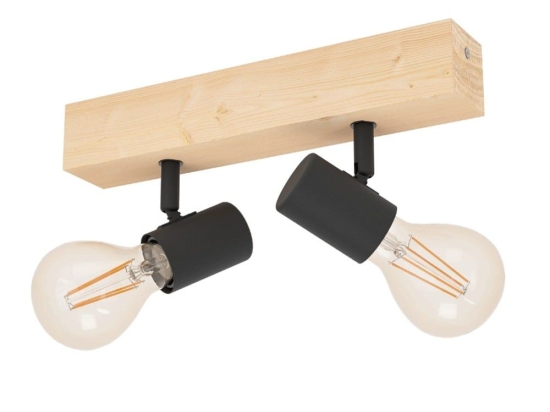 Φωτιστικό Οροφής - Σποτ Townshend 3 99478 30x5cm 2xE27 Natural-Black Eglo