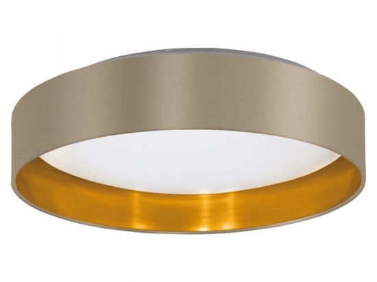 Φωτιστικό Οροφής-Πλαφονιέρα Led Maserlo 2 99541 3000K Ø380 Taupe-Gold Eglo Μέταλλο,Ύφασμα