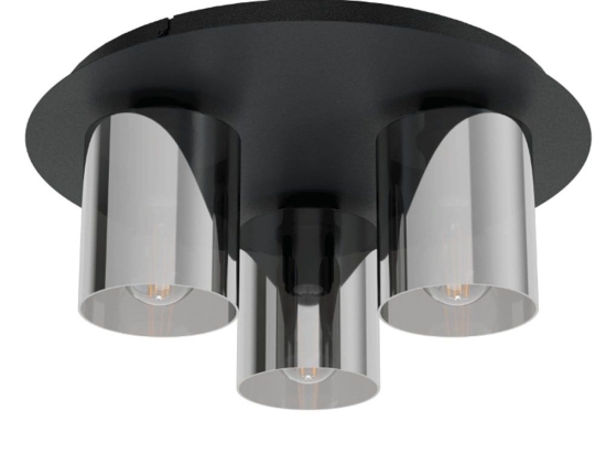 Φωτιστικό Οροφής - Πλαφονιέρα Gorosiba 99631 45x17,5cm 3xE27 Black-Silver Eglo