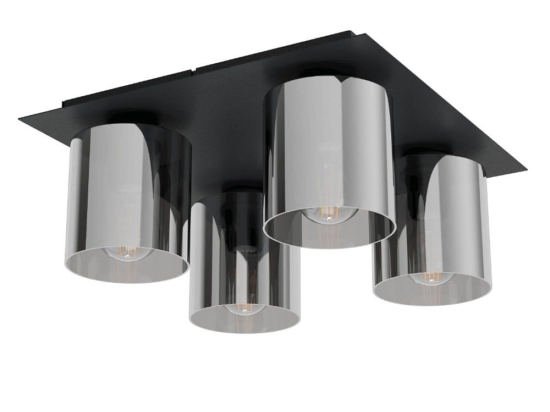 Φωτιστικό Οροφής - Πλαφονιέρα Gorosiba 99632 38x38x17cm 4xE27 Black-Silver Eglo