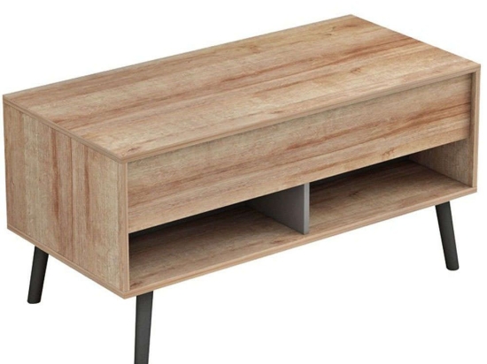 Τραπέζι Σαλονιού Skyfi 230-000023 100x60x45cm Natural-Anthracite