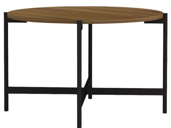 Τραπεζάκι Σαλονιού Aisle 230-000032 Φ80x45cm Walnut-Black