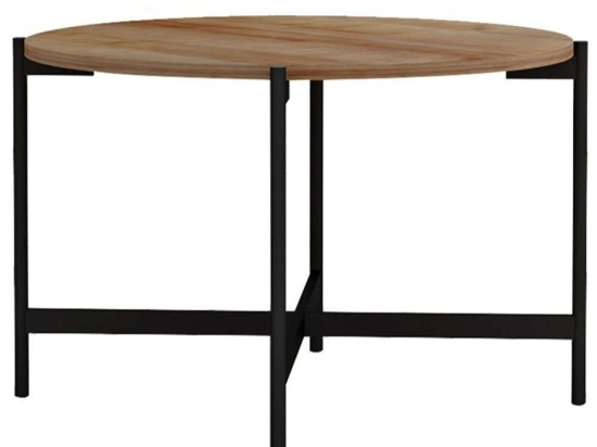 Τραπεζάκι Σαλονιού Aisle 230-000033 Φ80x45cm Natural-Black