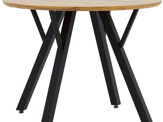 Tραπέζι Annie 235-000006 Φ100x76cm Sonoma-Black Mdf,Μέταλλο