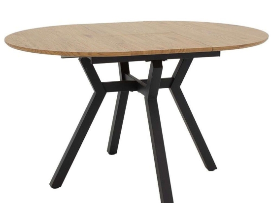 Tραπέζι Επεκτεινόμενο Frances 235-000023 100/140x100x75cm Sonoma-Black Mdf,Μέταλλο