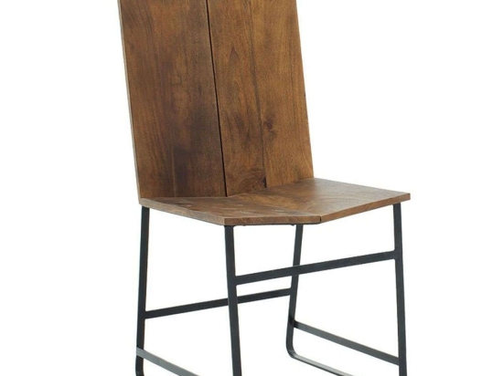 Καρέκλα Elora 240-000005 45x45x100cm Walnut-Black Μέταλλο,Ξύλο
